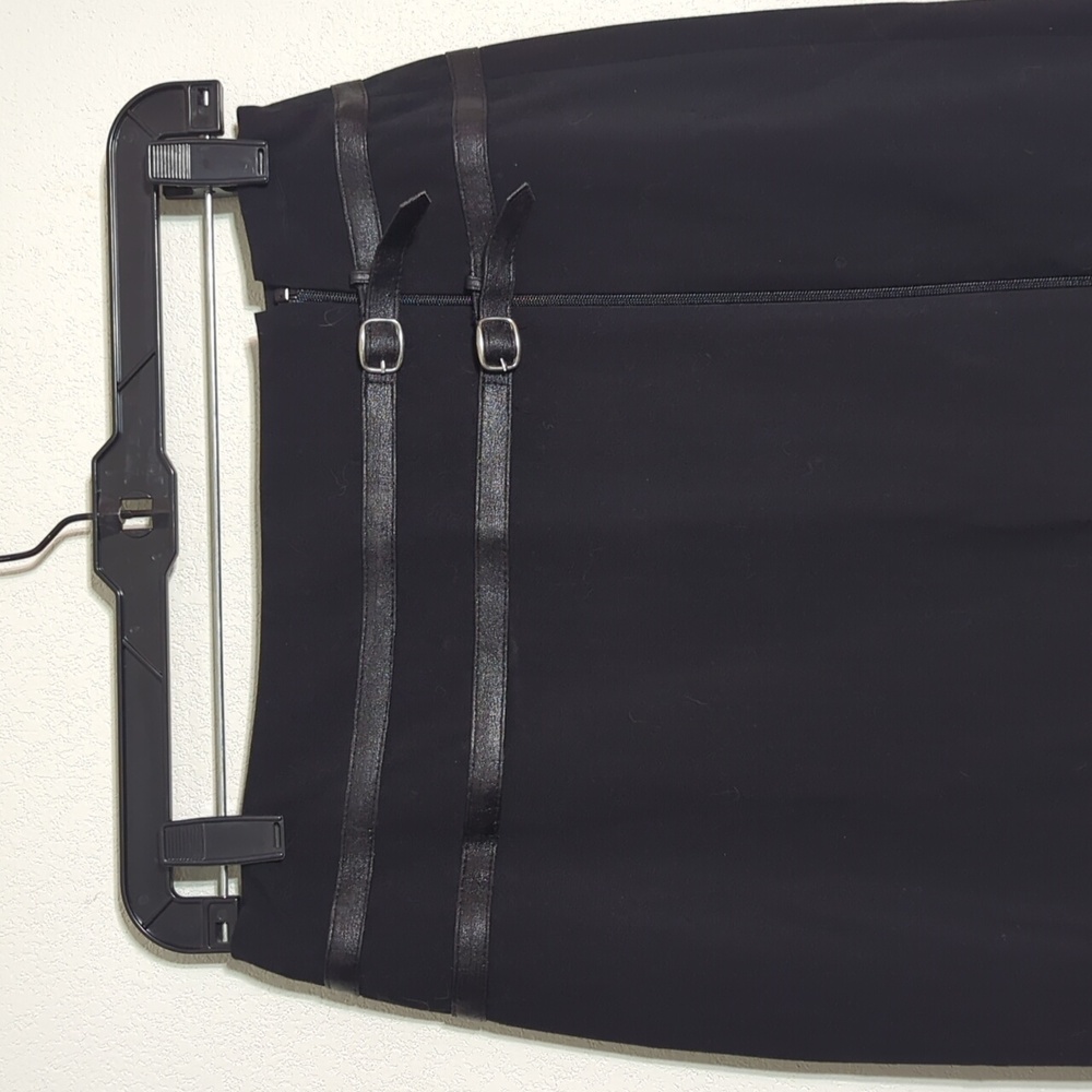 The Limited Black Pencil Skirt with Double Buckle Detail Size 4 - Picture 2 of 8